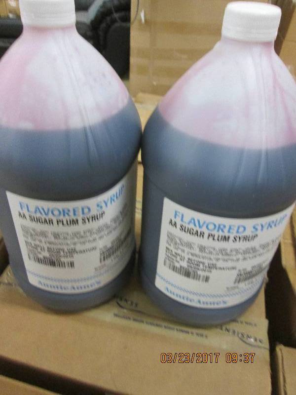 3 cases of sugar plum syrup 21 gal...