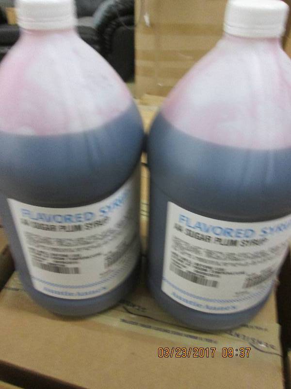 3 cases of sugar plum syrup 21 gal...