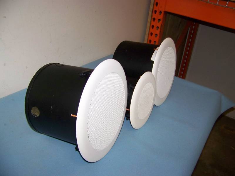 lot 57 image: (3) Atlas Sound, In-Ceiling Speakers with Back Cans