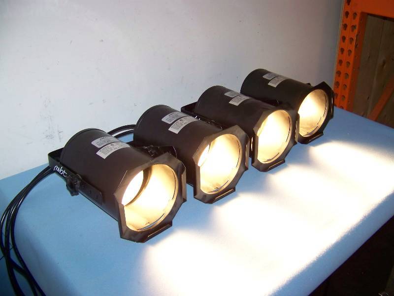 lot 62 image: (4) MBT, P38S, Studio  Stage  Spot Lights with Hanging Brackets
