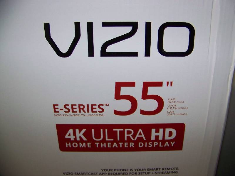 lot 1 image: 55, Vizio, E-Series, 4K Ultra HD, LED, Home Theater Display, Television  TV - NEW In Original Box