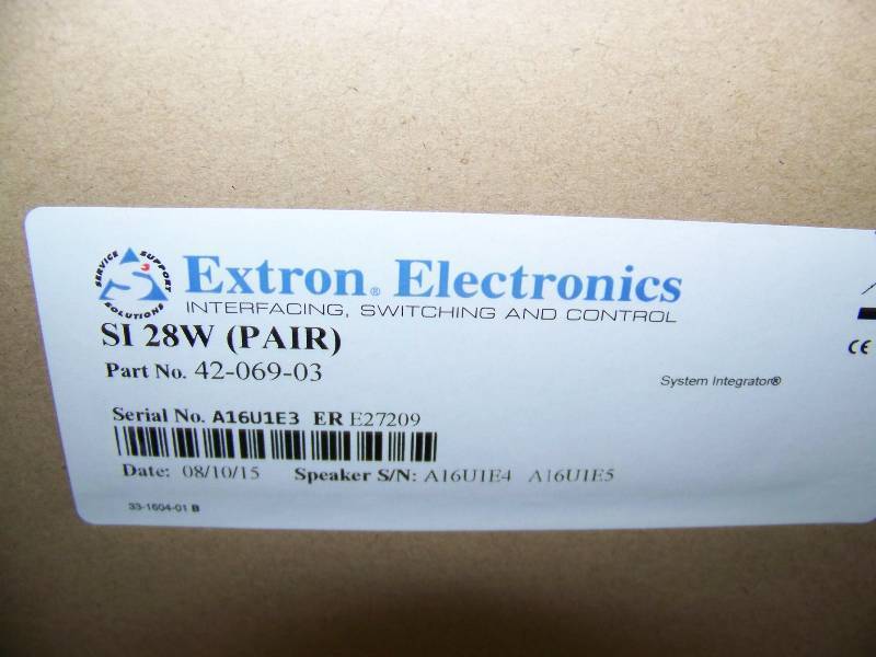 lot 52 image: (Pair) Extron Electronics, SI 28W, Two-Way, In-Wall Speakers  Loudspeakers - BRAND NEW