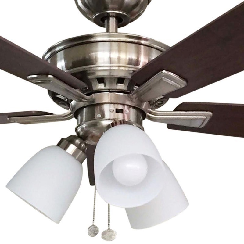 lot 18 image: Hampton Bay Vaurgas 44 in. LED Indoor Brushed Nickel Ceiling Fan