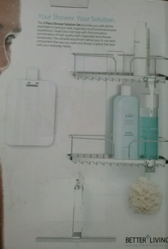 lot 23 image: Better Living 3 Piece Set Shower Solution Stainless Steel Shower Caddy 93403
