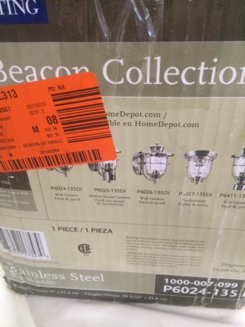 lot 85 image: Beacon Collection, Stainless Steel Outdoor Lantern