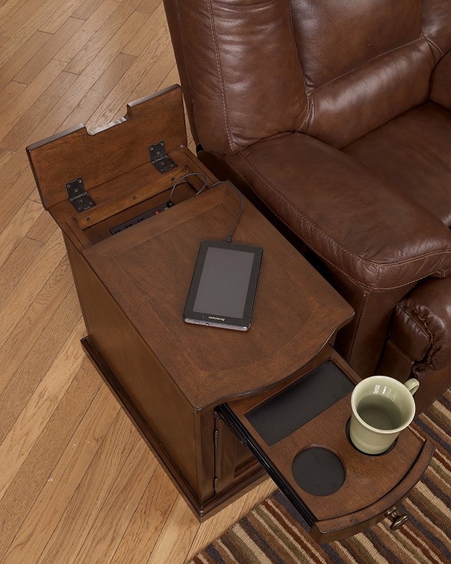 lot 54 image: Signature Design by Ashley T127-565 Laflorn Collection Chairside End Table, Medium Brown