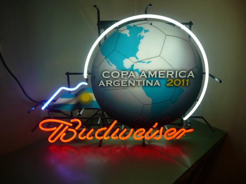 lot 4 image: Budweiser Copa America Soccer Neon - Works Great, Very Nice Neon - 32wide 24high