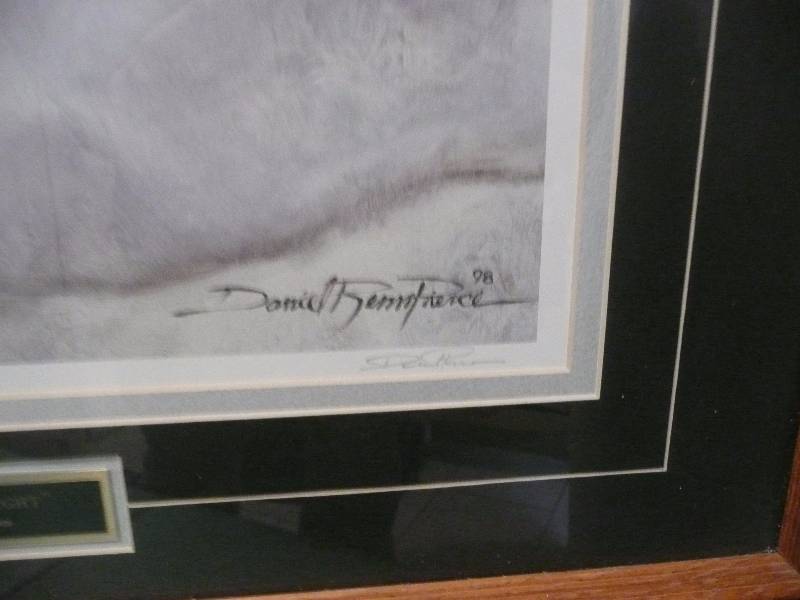lot 23 image: 1998 Daniel Renn Pierce - Rare - Eyes In The Knight - Professionally Framed & Signed - Approx 31high 25wide