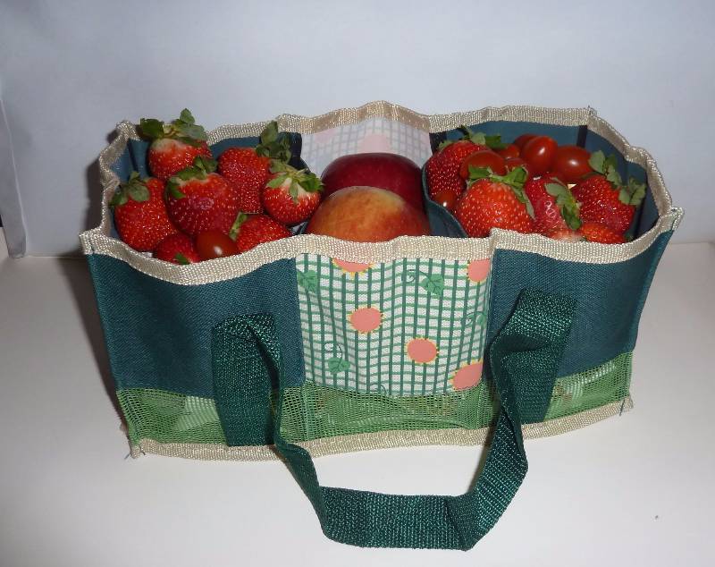 90 tote bags - canvas and nylon - mesh nylon bottom makes them great for berry picking, also good for crafting storage