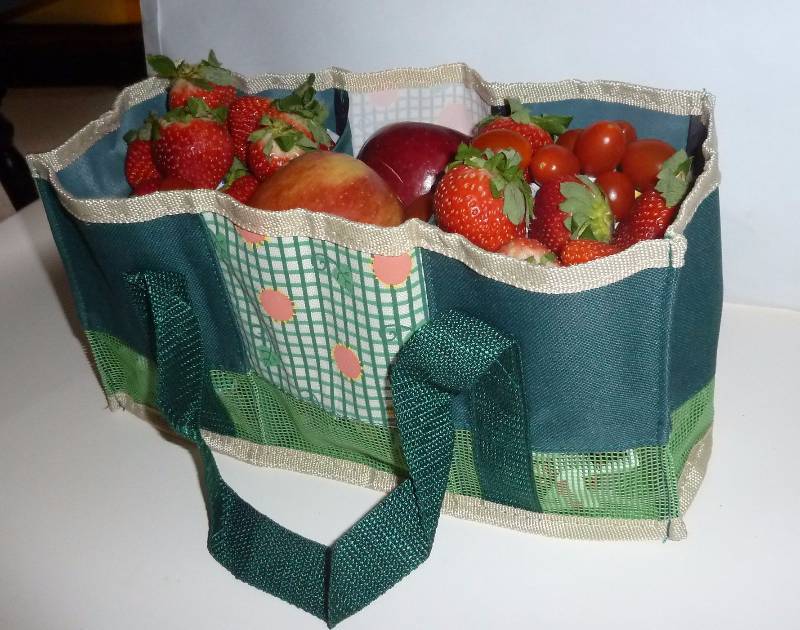 85 tote bags - canvas and nylon - mesh nylon bottom makes them great for berry picking, also good for crafting storage