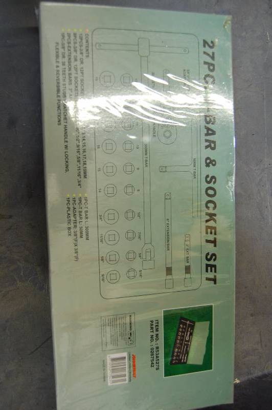 26Pc T-Bar Metric & Std Socket Set