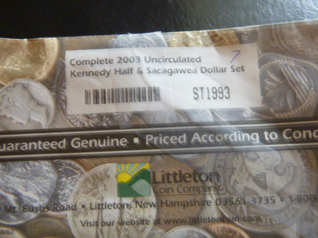 2003 Kennedy Half & Sacagawea Dollar Set
