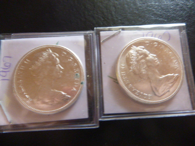 2 1867-1967 Canadian Silver Dollar Flying Goose