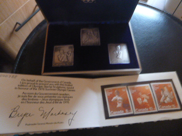 1976 Canadian Olympic Silver Stamps with Original Case