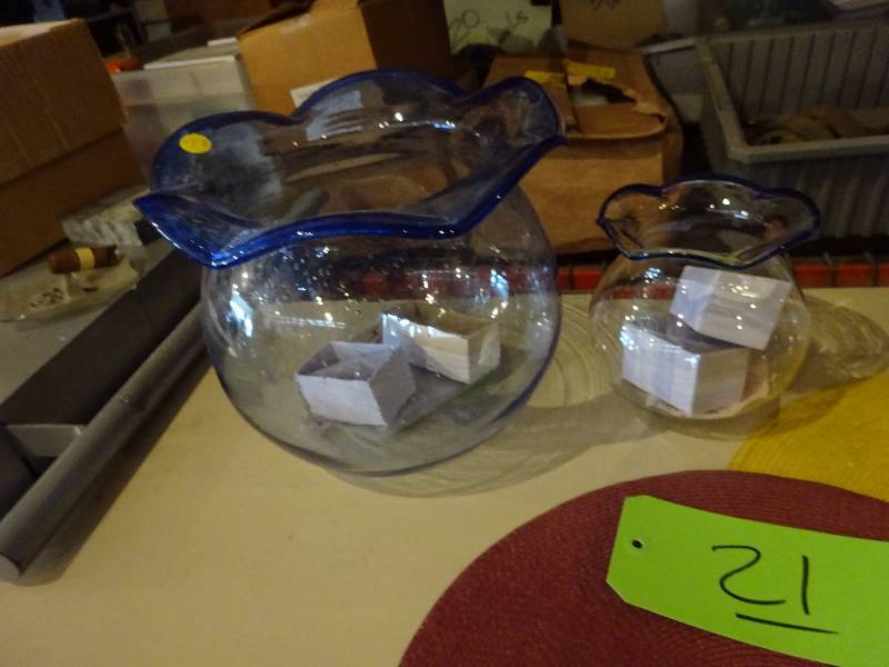 lot 21 image: Pair BOA BlueClear Vases
