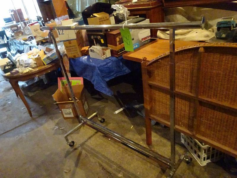 lot 77 image: Chrome Rolling Display Rack