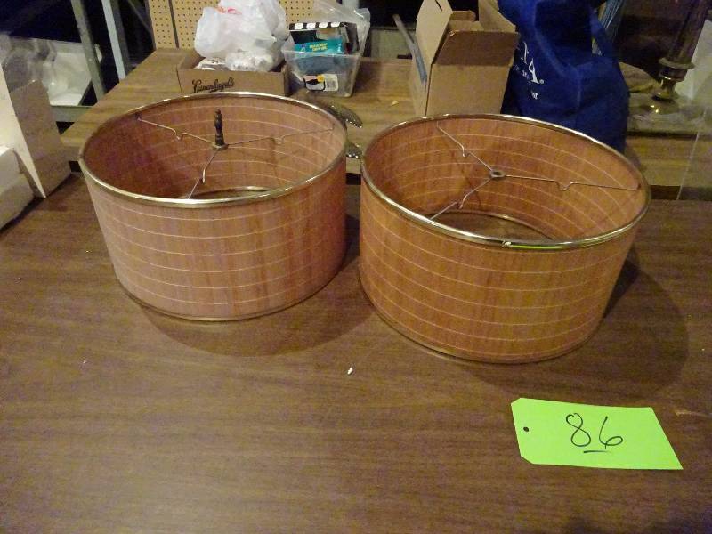 lot 86 image: Pair Old Bamboo Shades