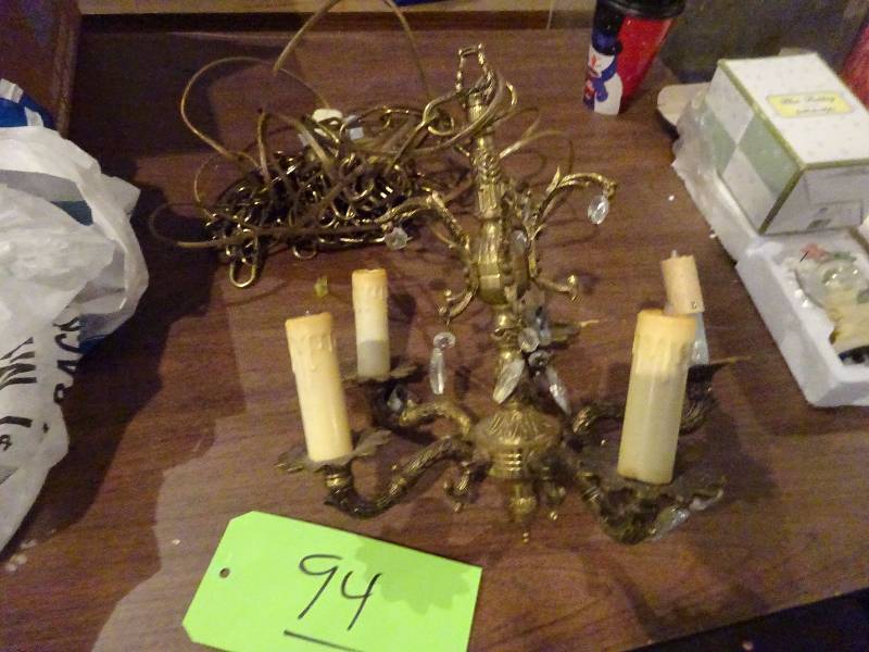 lot 94 image: Antique Fixture wsome Crystals