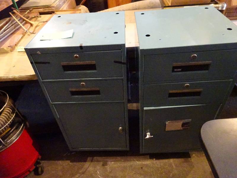 lot 121 image: Pair Aqua Cabinets