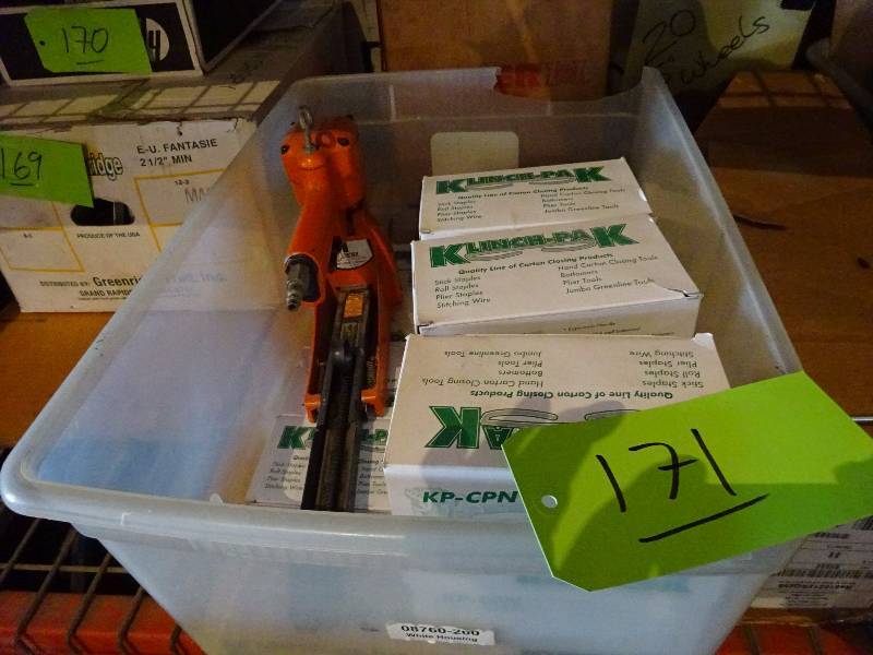 lot 171 image: Lot of Copper Staples and Gun