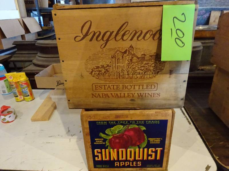 lot 200 image: Two Wood BoxesCrates