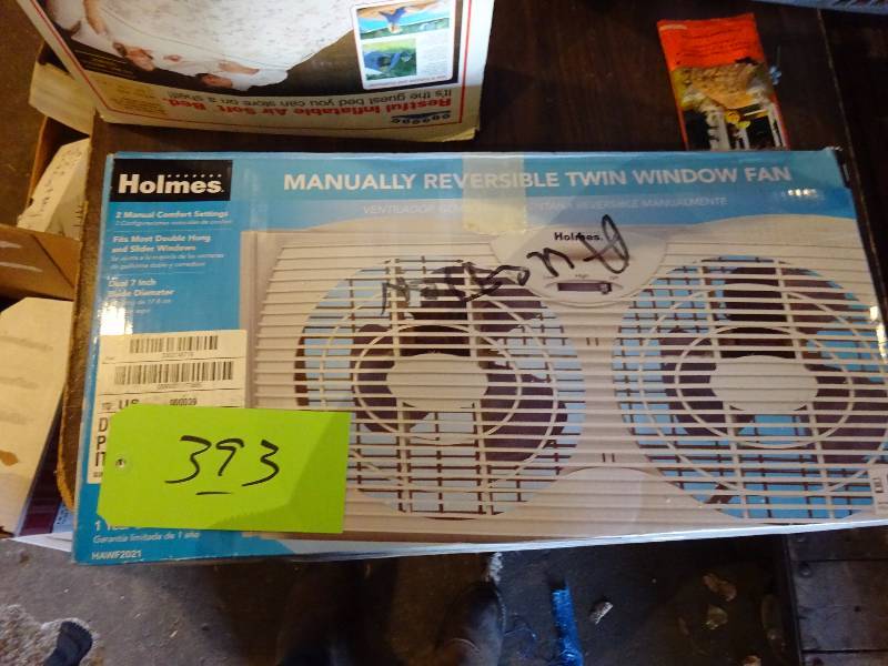 lot 393 image: Airbed, Window Fan