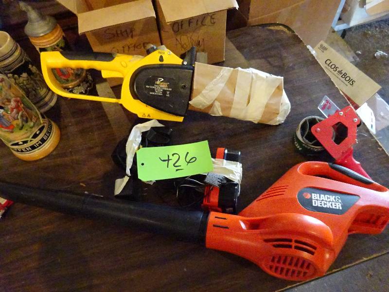 lot 426 image: Electric Chain Saw and Blower