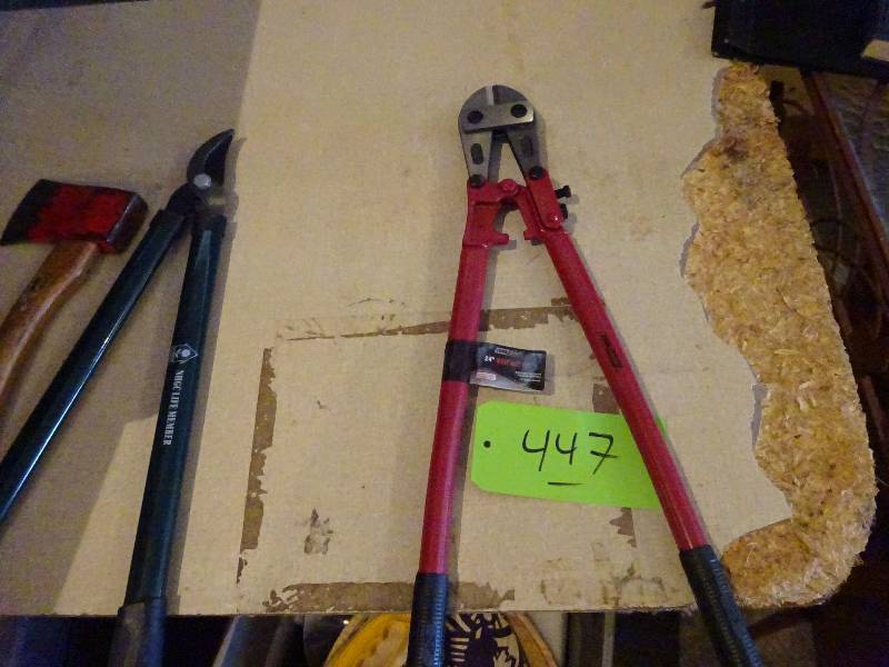 lot 447 image: 24 Bolt Cutter, Hand Axe, Lopper