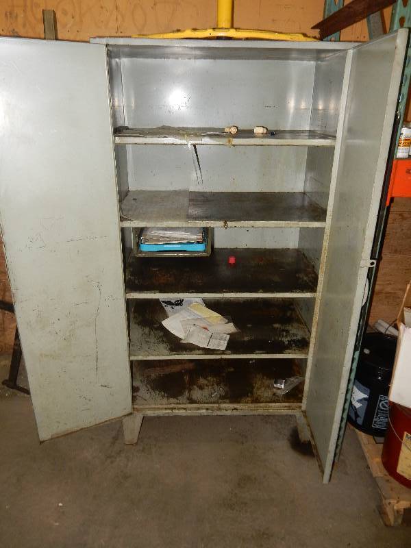 lot 56 image: heavy Steel Storage Cabinet.. 36in x 24in x 72in h