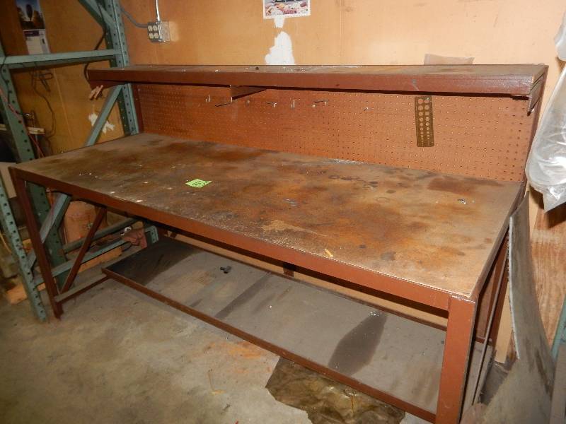 lot 63 image: Heavy Steel Work Table.