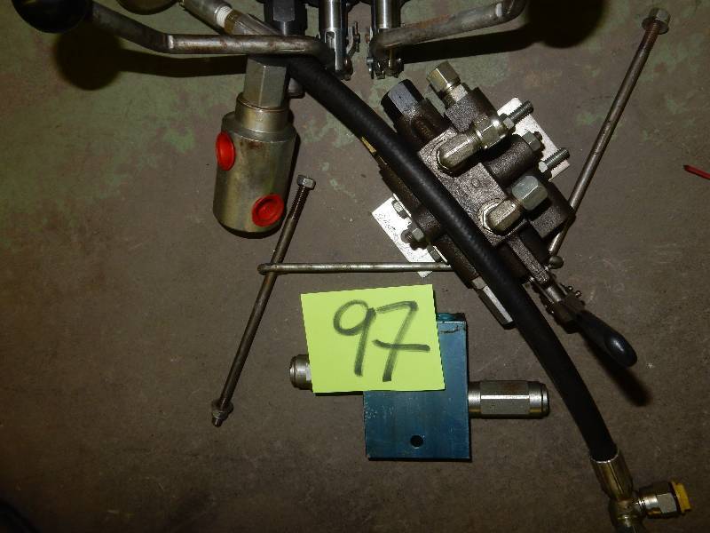 lot 97 image: Misc. Hydraulic Parts and Controls and a pump