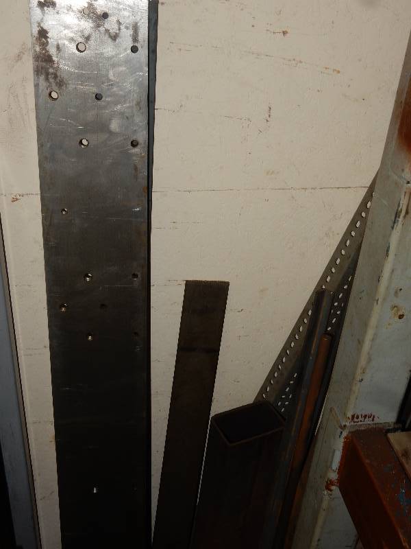 lot 132 image: 4, 2 in Square non Perforated Telescoping Tubing.. 10 ft lengths  other misc. Steel