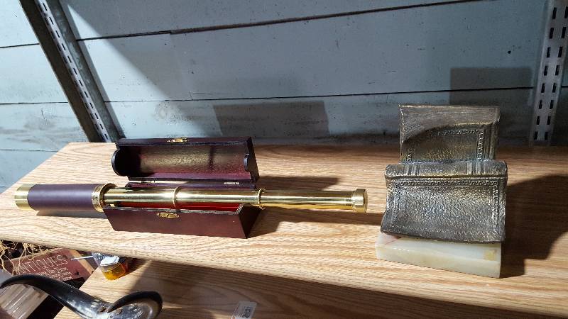 Antique pirate telescope vintage bookend
