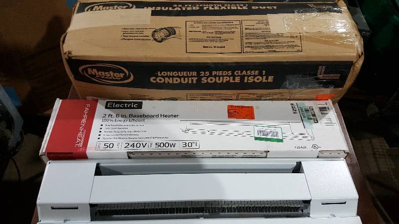 insulated flexible duct and baseboard heater
