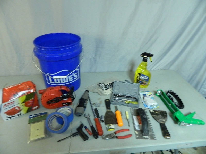 lot 49 image: Coleman Air Pump, Battery Dremel, and More