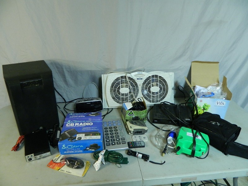 lot 101 image: CB Radio, Fan, Nebulizer, Assorted Electronics