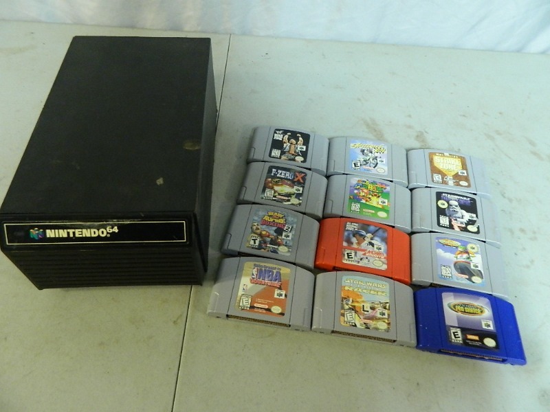 lot 105 image: Nintendo 64 N64 Games and Storage