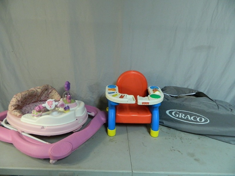 lot 152 image: Pack and Play, Walker, and Chair