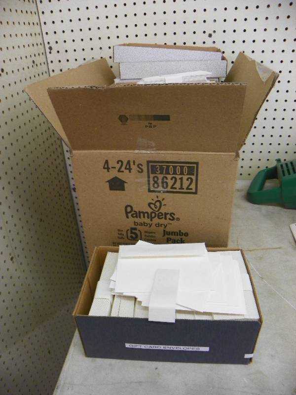 Boxes of envelopes