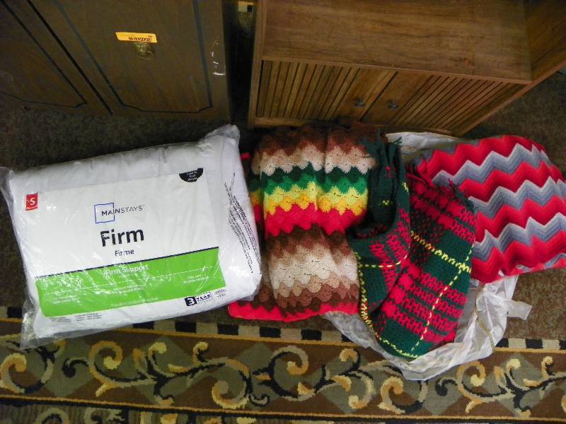 Pillow and afghans