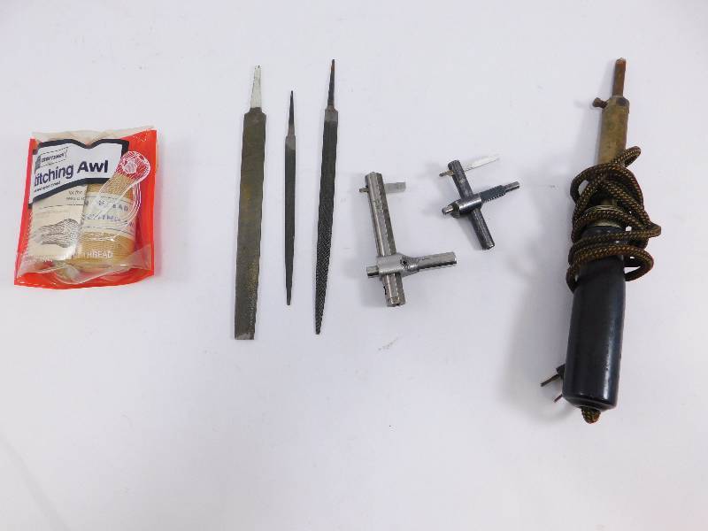 Stitching Awl, Soldering Iron, and Metal Files