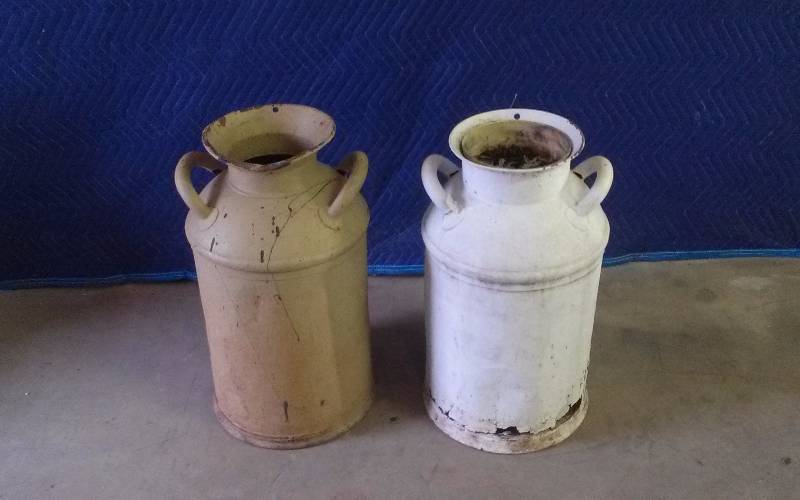 Pair Cream Cans