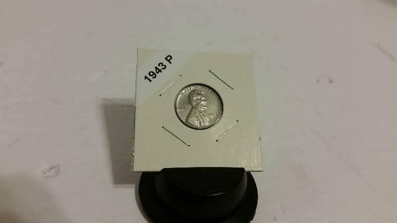 lot 10 image: Lot of (8) Emergency Issue 1943 Philadelpia and Denver Mint Steel Pennies - Carded and Labeled