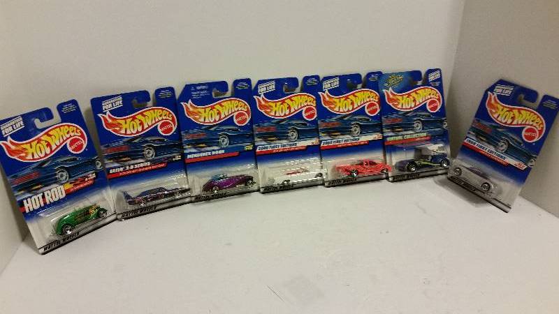 lot 66 image: NICE Lot of (7) Hot Wheels Collectors Series and First Editions Cars in Original Packaging - 1998 - 2004 - See Pictures