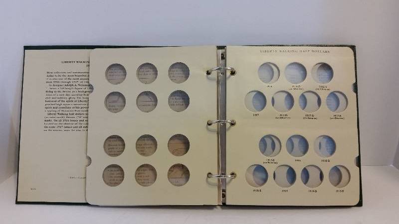 lot 56 image: Littleton Walking Liberty Half Dollar 1916-1947 Collectors Album (Book Only)