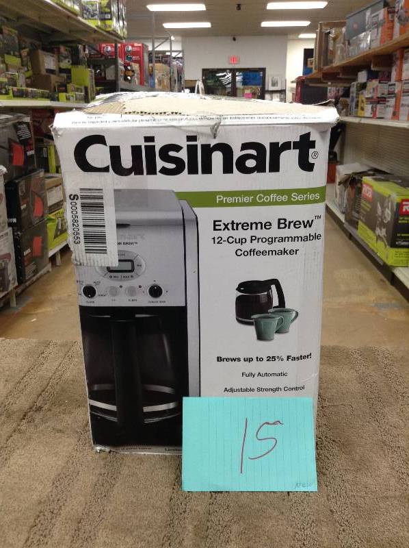 lot 15 image: Cuisinart Extreme Bre 12 Cup Programmable coffee Maker never used