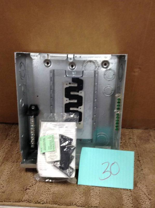 lot 30 image: Eaton 10-space Circuit Breaker Load Center Enclosure Box 100 Amp Indoor Type 1