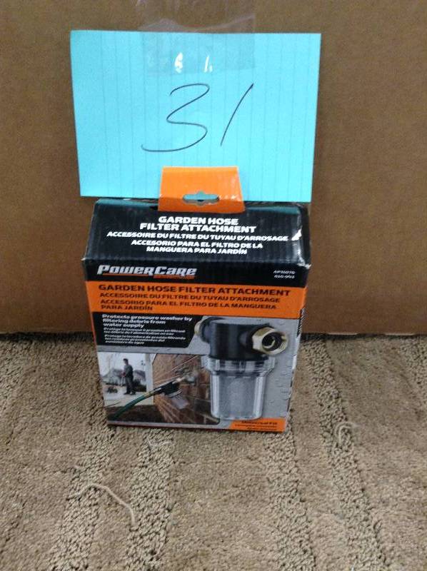 lot 31 image: Power Care Garden Hose Filter Attachment Not used