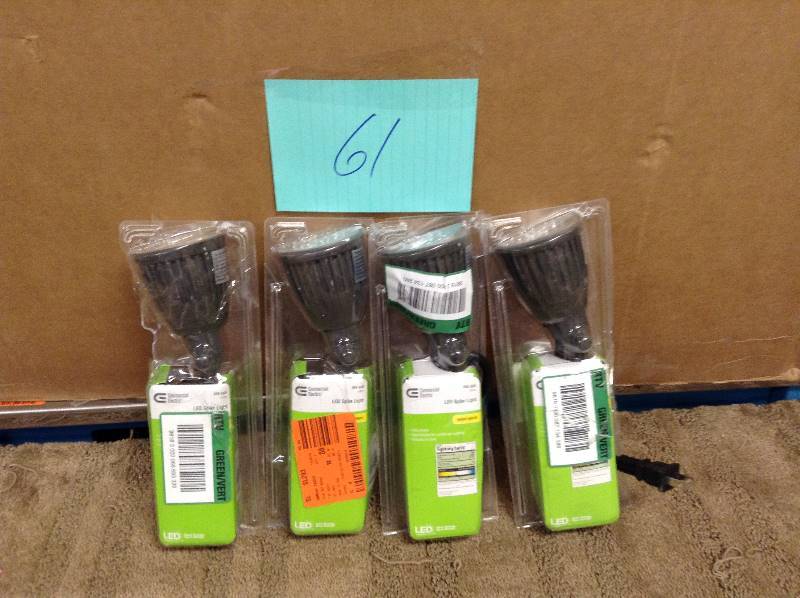 lot 61 image: Lot of 4 Commercial Electric Plastic LED Spike Light