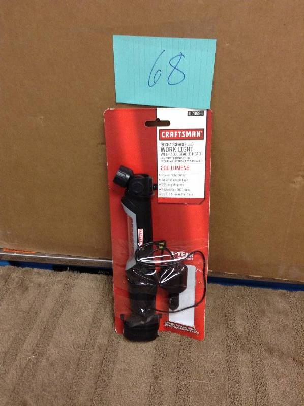 lot 68 image: Craftsman Rechargeable Work Light